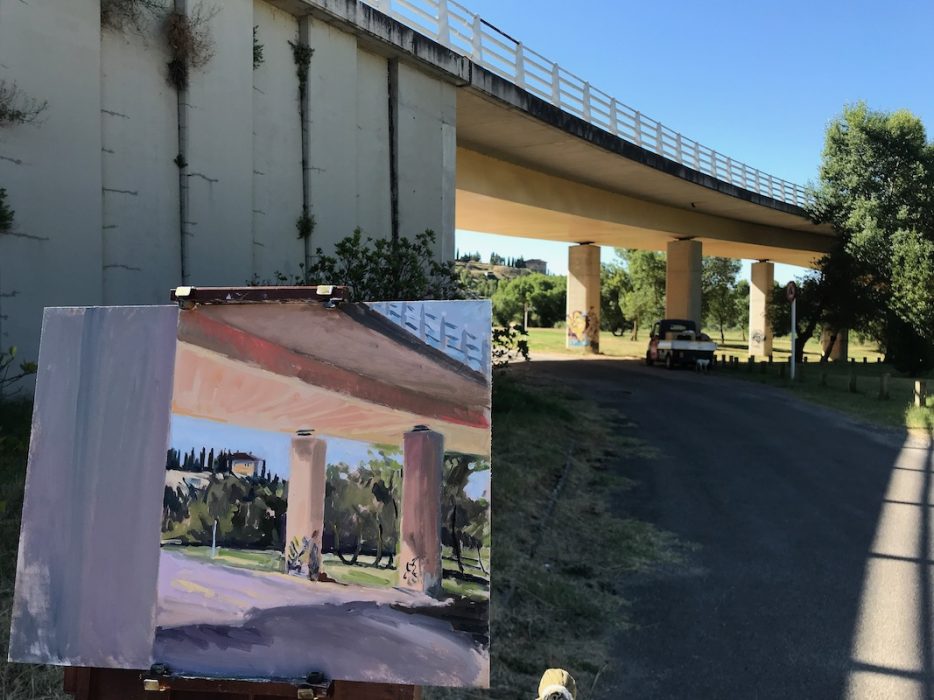 Under The Bridge; San Vicente son Sierra 2020 30x40cms